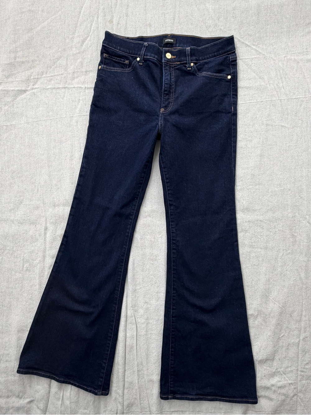 Express 70’s Flare Mid Rise Blue Jeans